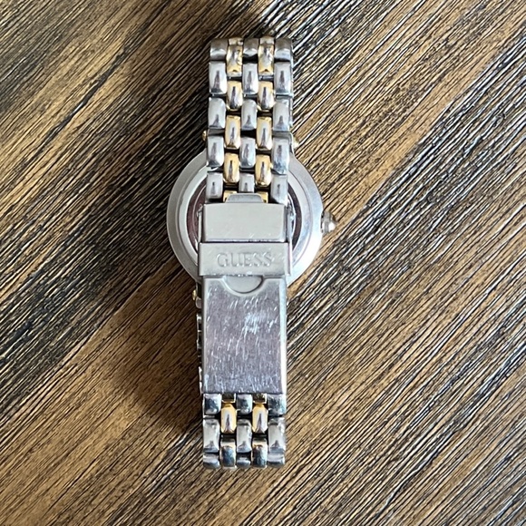 Women's GUESS Vintage early 1990’s Two Tone Quartz Watch Analog Black Face - Picture 3 of 7